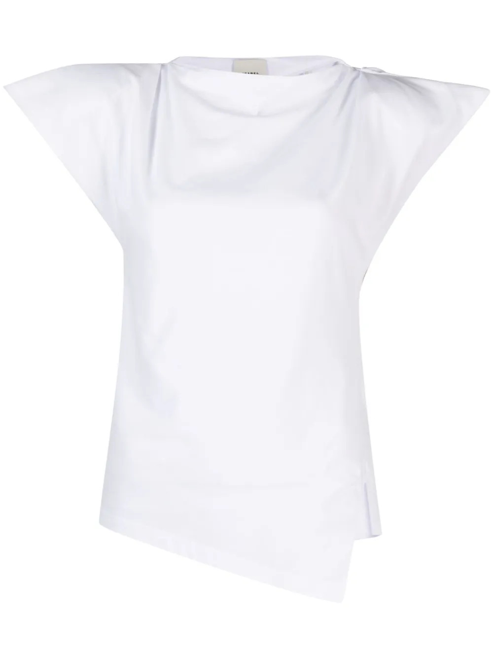 ISABEL MARANT Sebani Padded Asymmetric T-shirt | White | FARFETCH | Farfetch Global