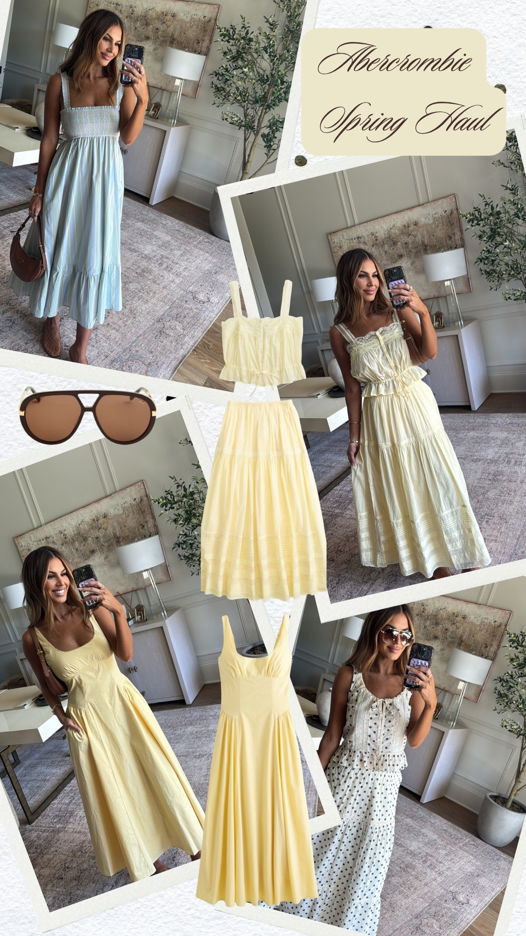 abercrombie spring haul 💛 wearing a small in everything! 

 