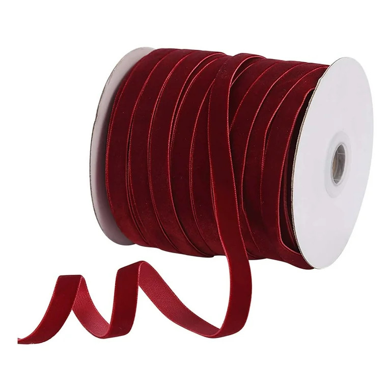Wine Velvet Ribbon 50 Yards Wine Velvet Fabric Vintage Thin Velvet Ribbon for Choker Gift Wrappin... | Walmart (US)