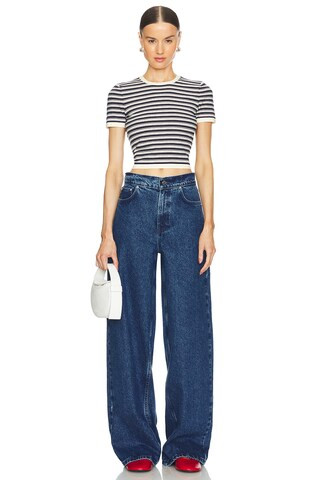 GRLFRND Ava Top in Navy & Ivory Stripe from Revolve.com | Revolve Clothing (Global)