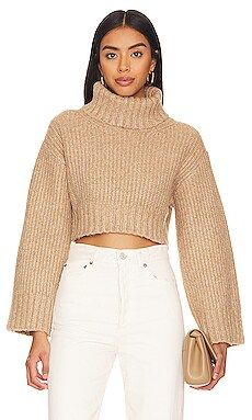 Lovers and Friends Feya Cropped Pullover in Beige from Revolve.com | Revolve Clothing (Global)