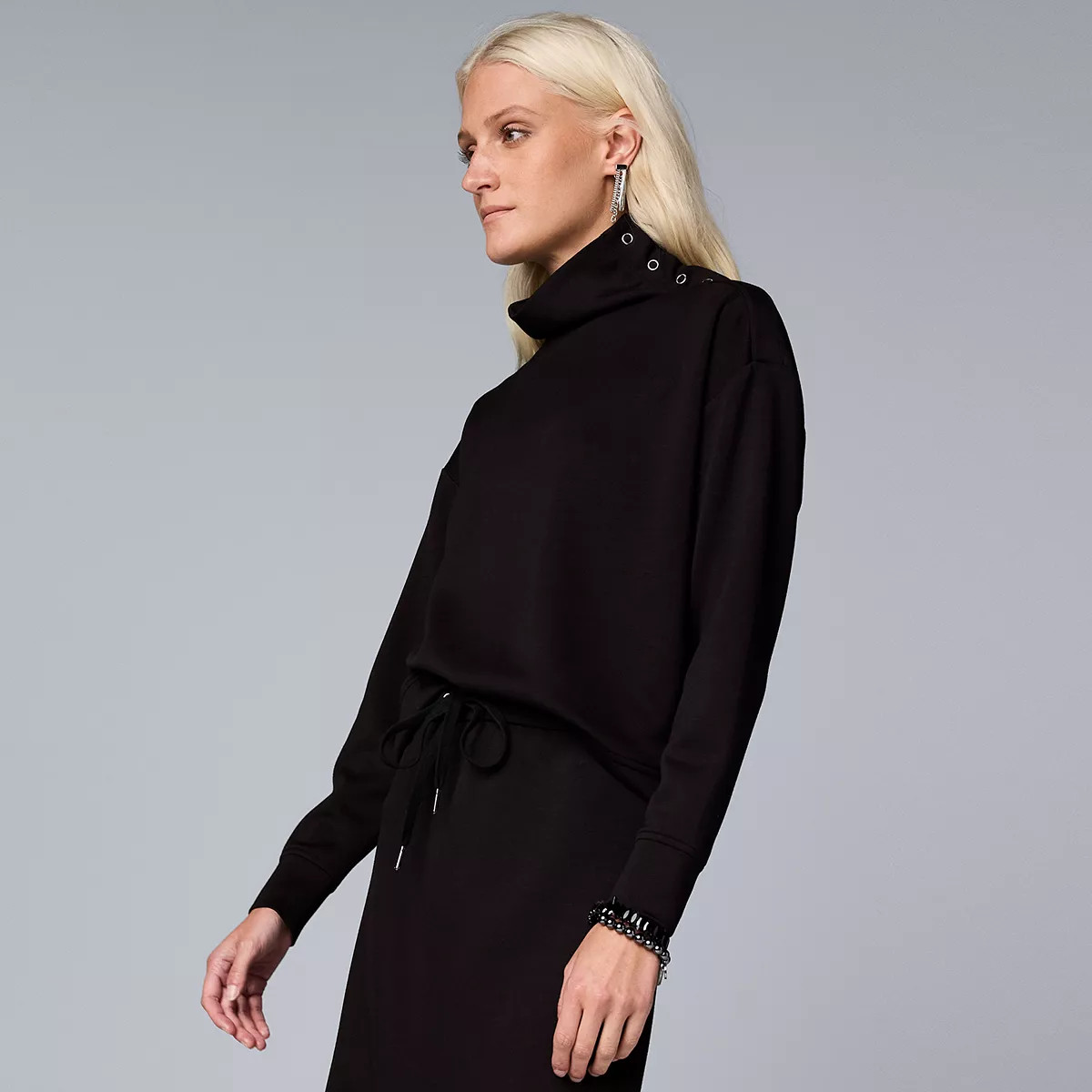 Women's Simply Vera Vera Wang Snap Mockneck Top | Kohl's