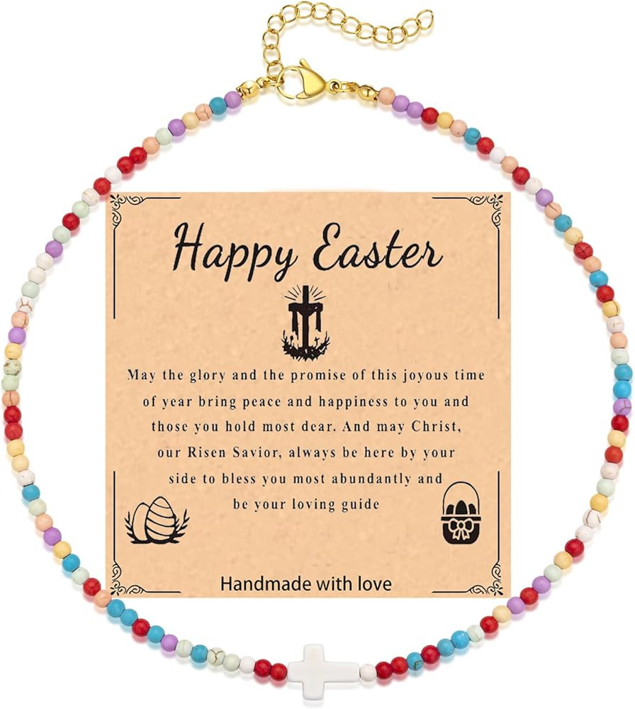 FRG Easter Basket Stuffers for Girls,Cross Necklaces for Women Gifts with18K Gold Plated Trendy C... | Amazon (US)