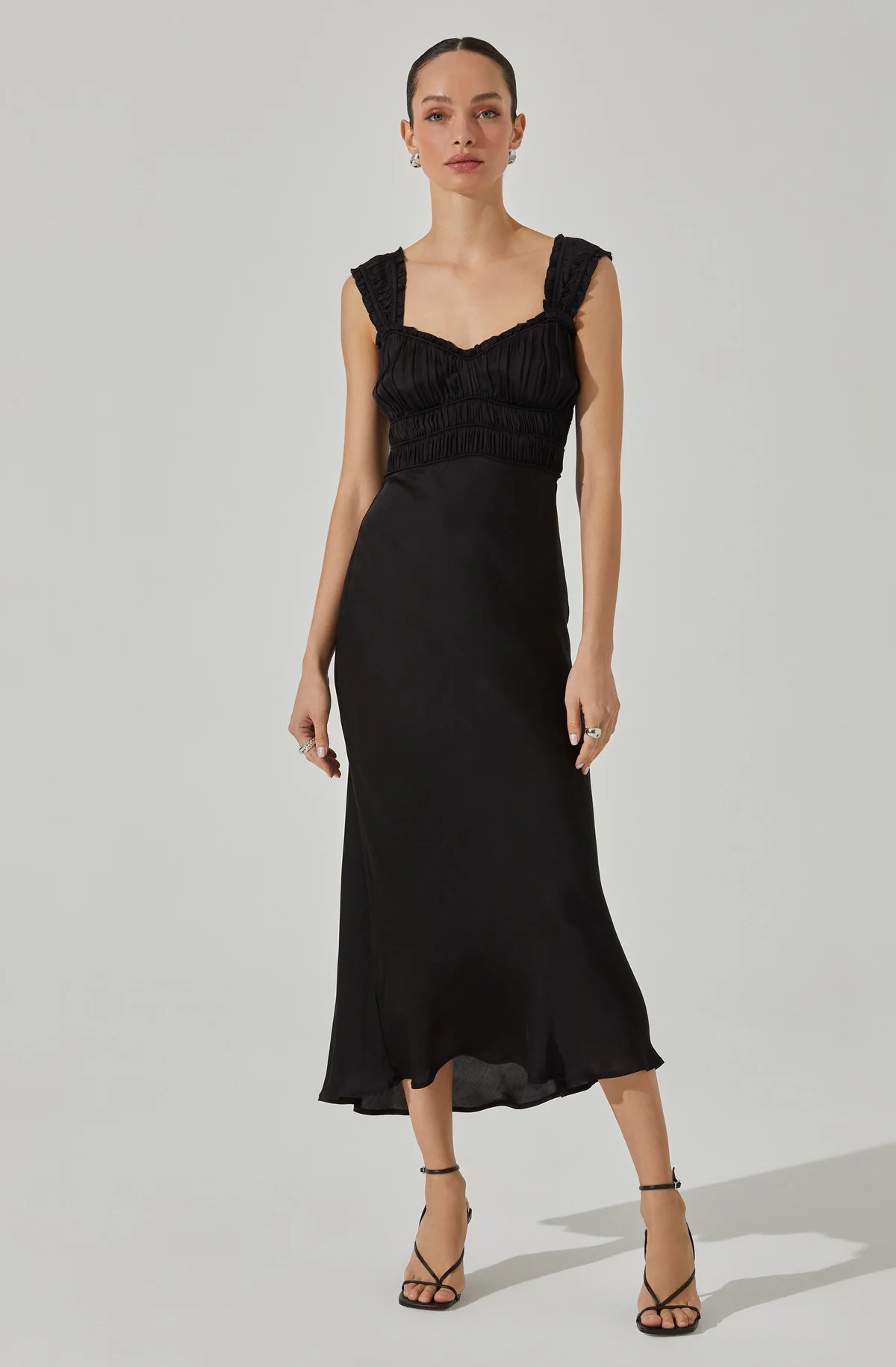 Enola Satin Smocked Midi Dress | ASTR The Label (US)