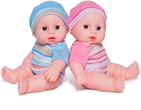 Prextex Mini Twin Dolls Set - 7.5 Inch Cute Baby Boy and Girl Doll Set - Best Gift for Baby and T... | Amazon (US)