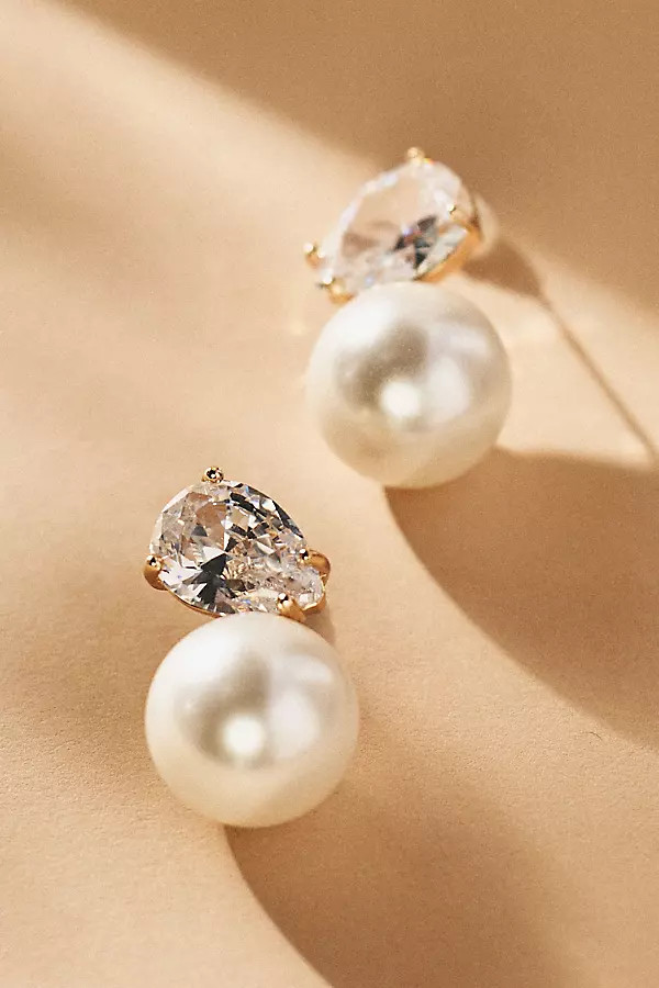 Crystal and Pearl Drop Earrings | Anthropologie (US)