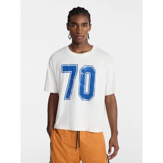 No Boundaries Pride Boxy Fit Cropped Tee with Short Sleeves, Men's Sizes XS-3XL - Walmart.com | Walmart (US)