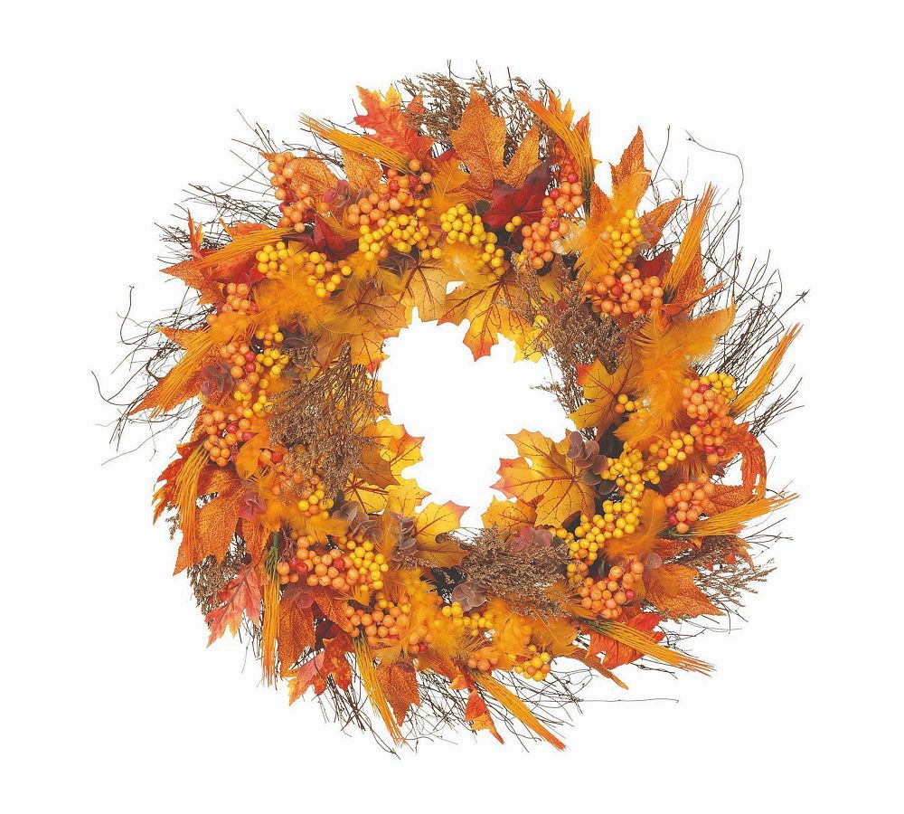 Faux Maple Berry Leaf Wreath | Pottery Barn (US)