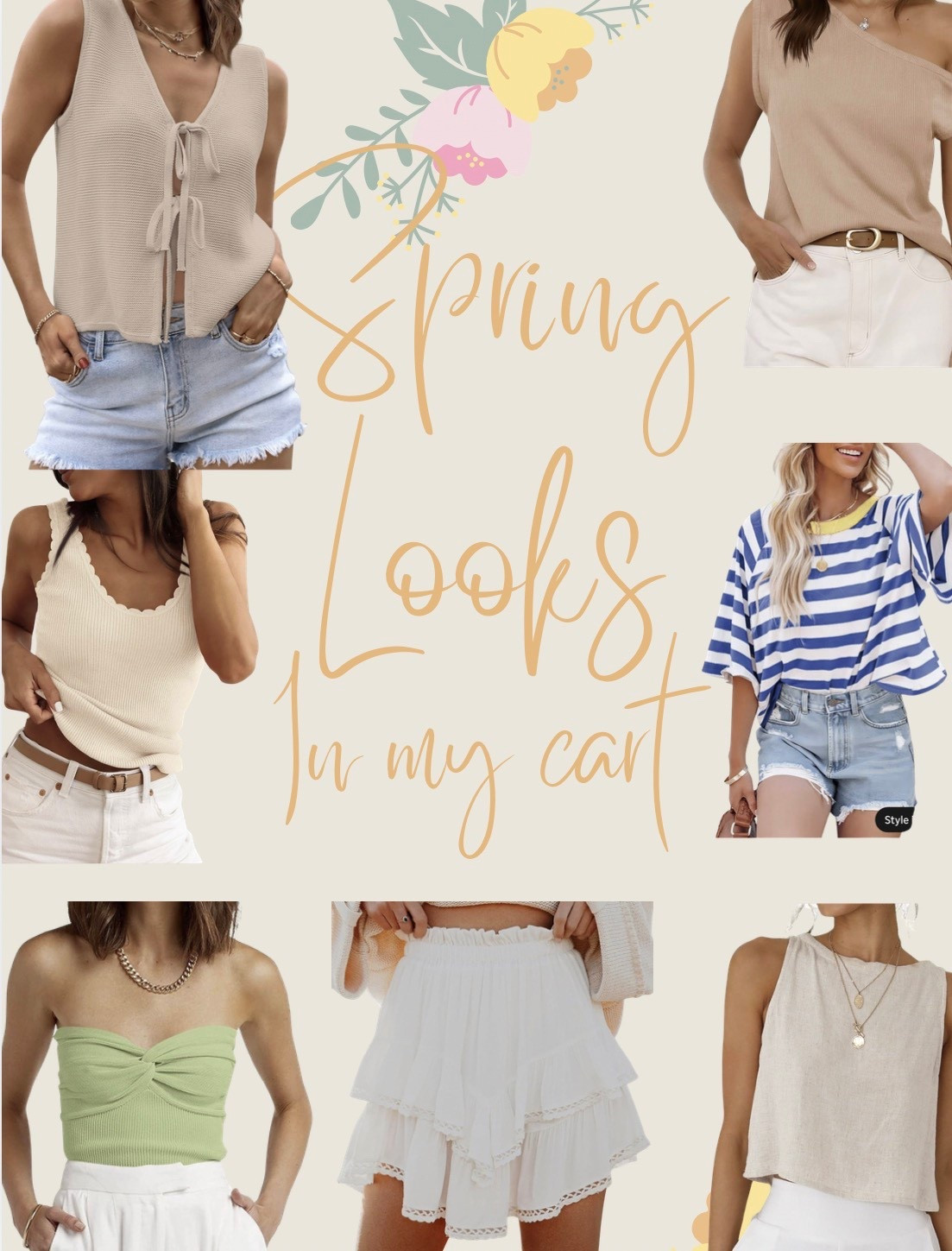 Spring tops & bottoms in my cart 

Lots of different color options 