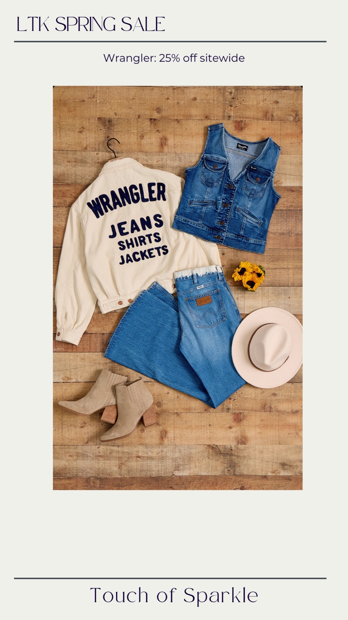 LTK Spring Sale! 

Wrangler is 25% off sitewide! 

#LTKstyletip #LTKSpringSale #LTKsalealert