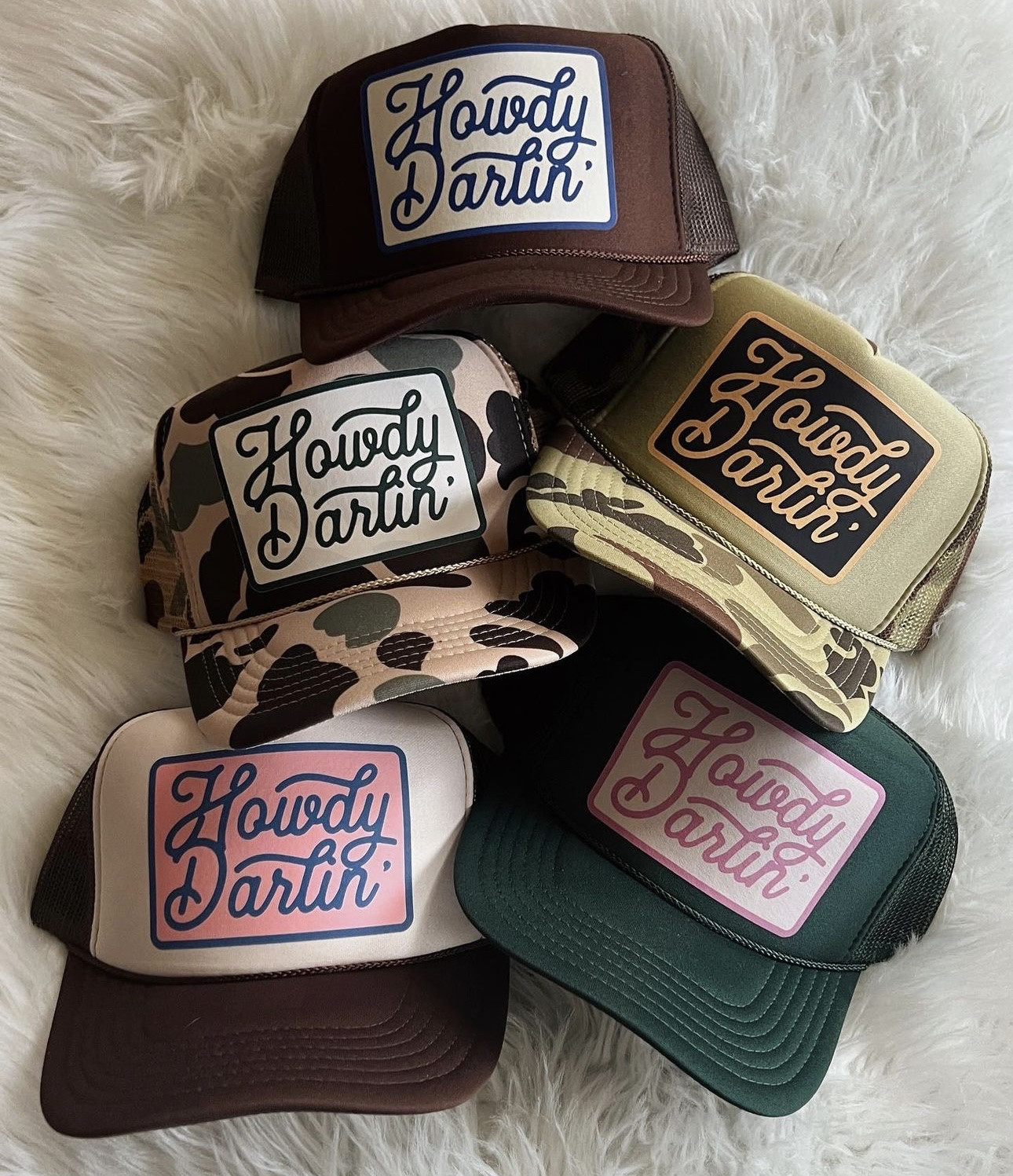 Howdy Darling trucker hat, camo camouflage, girly, bachelorette party, gift idea, New Year’s, Nashville country concert outfit idea hat for all custom small business trucker hat

#LTKFindsUnder50 #LTKSaleAlert #LTKStyleTip