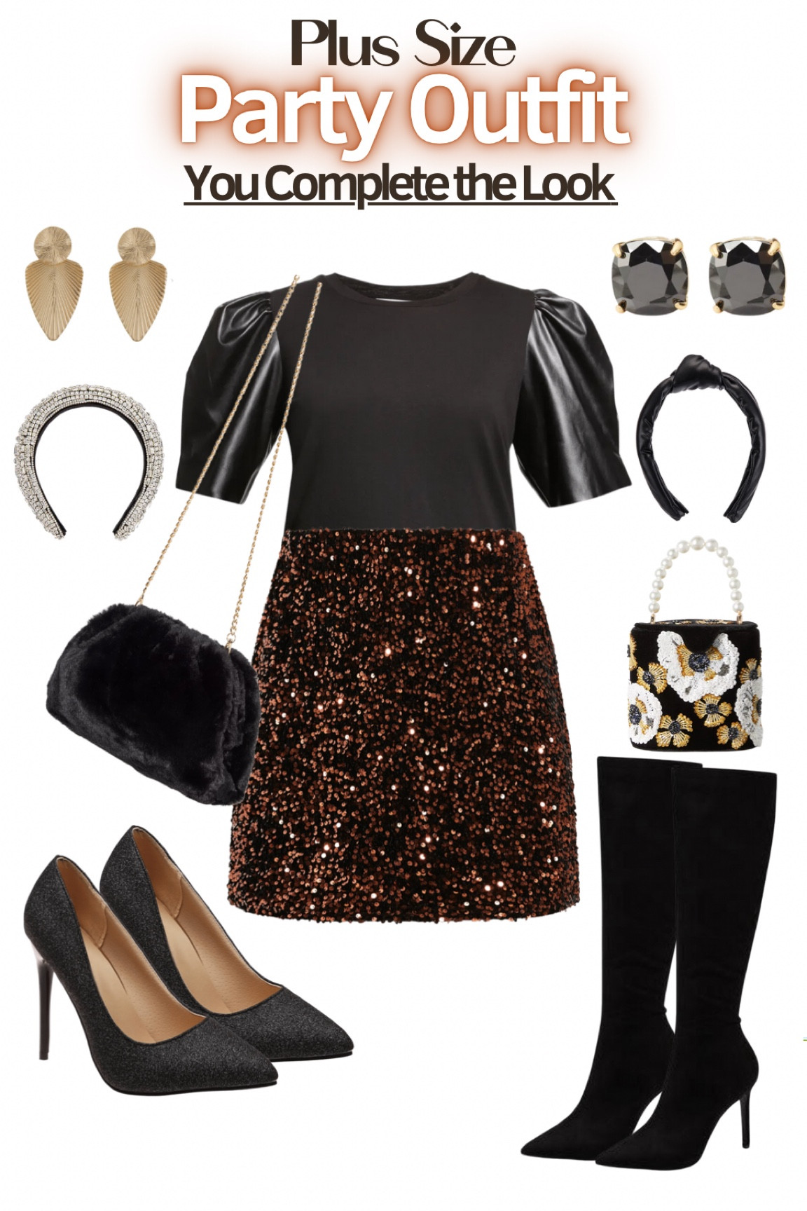 Plus Size Holiday Outfit Ideas! You Complete the look, all items are linked below! Happy shopping. Follow along for more outfits ideas and you complete the look outfits! Plus size party outfits!

#LTKSeasonal #LTKstyletip #LTKcurves
