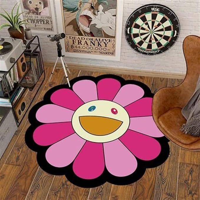 40Inch Takashi Murakami Rug - Flower Design, Soft and Durable Material for Home Decor and Office ... | Amazon (US)