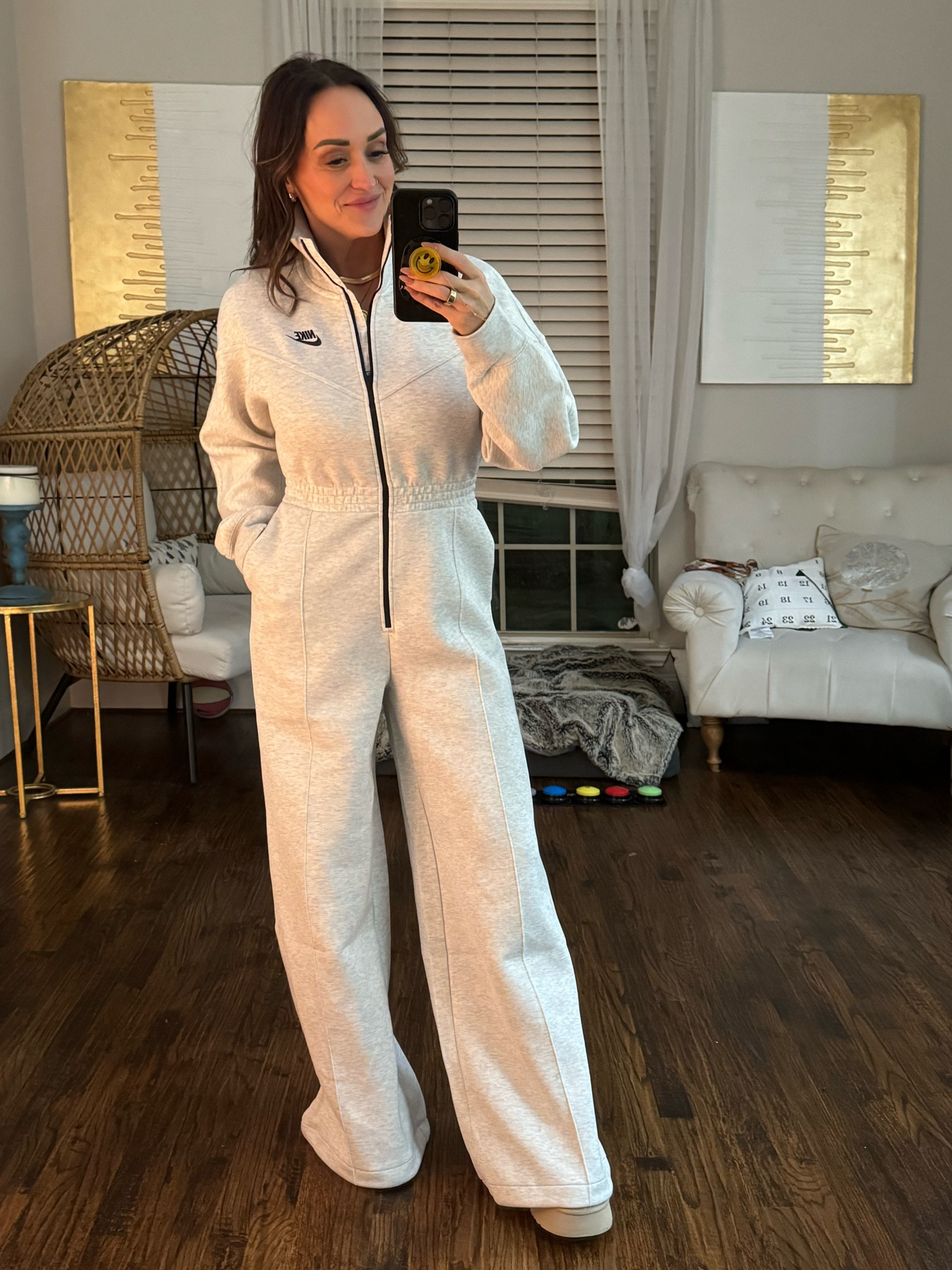 Nike jumpsuit 
Wearing xs

#LTKstyletip #LTKshoecrush #LTKHoliday