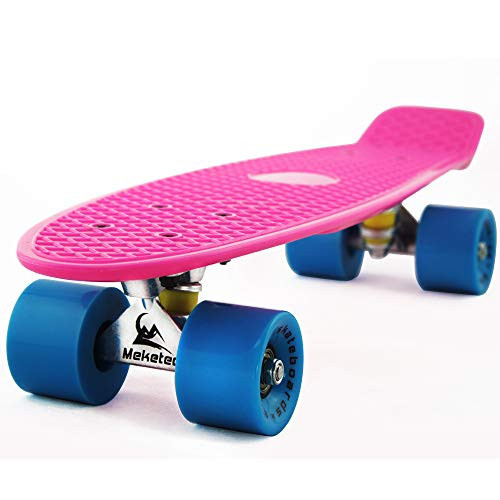 Skateboards Boys Retro Mini 22 inch Toddler Skateboard for Kids Boy Girls Youth Beginners Children Toddler Teenagers Adults Dog Age 4 5 6 Year (Pink Blue) | Amazon (US)