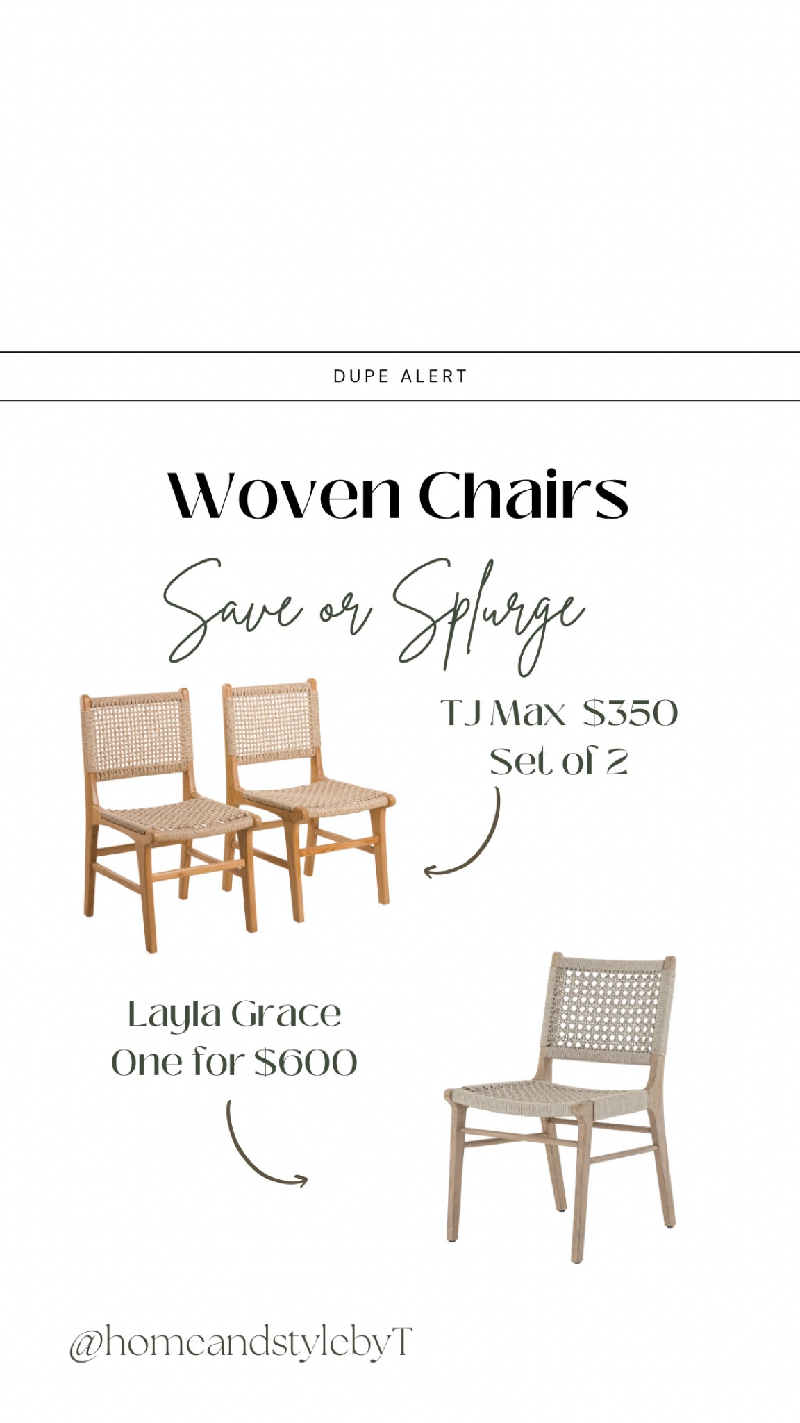 Dupe alert! These TJ Maxx woven dining room chairs are a great dupe 

#LTKFind #LTKhome