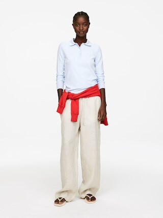 Linen Drawstring Trousers – Beige – Women – ARKET GB | Arket UK