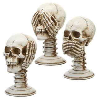 7 in. Pedestal Skull Assortment (Set of 3) | The Home Depot