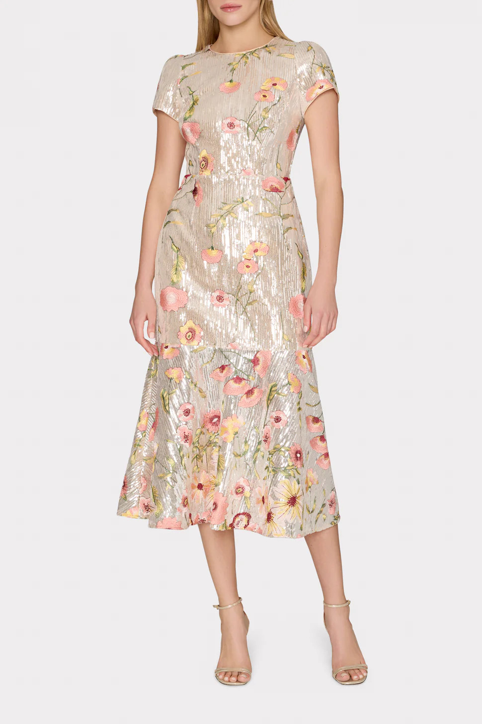 Tahlia Floral Sequins Embroidery Dress | MILLY