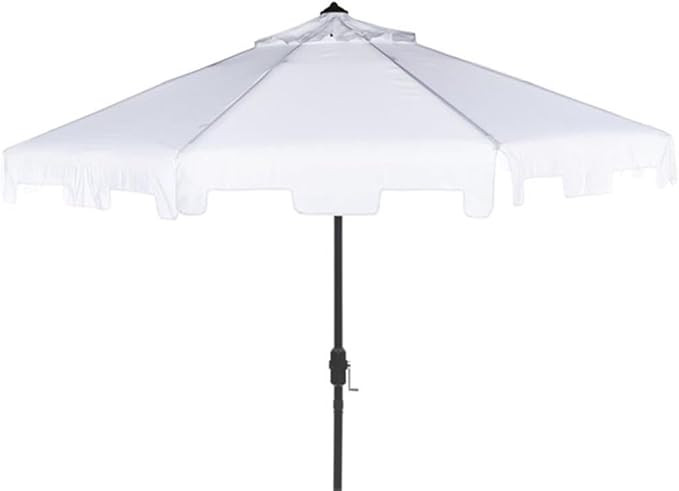 SAFAVIEH Outdoor Collection Zimmerman Crank Market Umbrella with Flap | Amazon (US)