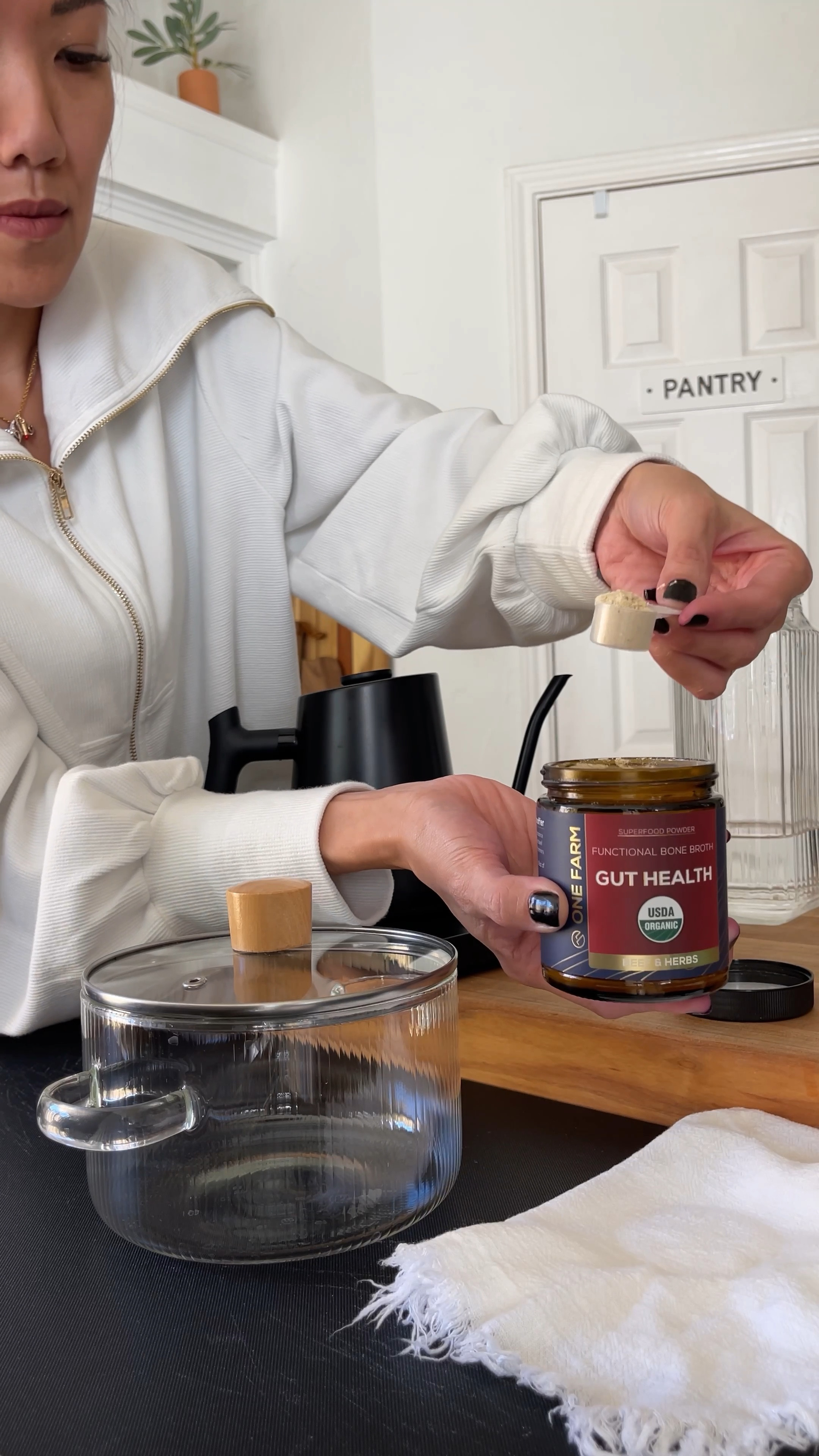 One of my focuses for my overall health, especially going into the holiday eating season, is support for digestive health and immune system. My go-to is Functional Gut Health Bone Broth, it provides natural sources of prebiotics, collagen, and glutamine to help support better gut health. 

Add 1 scoop (2g) to 4-6oz of hot water for a ready-to-drink broth. You may add it as a seasoning to side dishes, or as a base for soups, or sauces.

I’ve linked @Onefarmbywaayb #OneFarmsuperfoods products I’ve tried right here in my LTK shop so you can learn more about One Farm products and shop directly. #OneFarmPartner

As part of the special amazon launch promotion, there’s currently a $10 discount, making it just $0.66 per serving at $29.99 (limited time). 