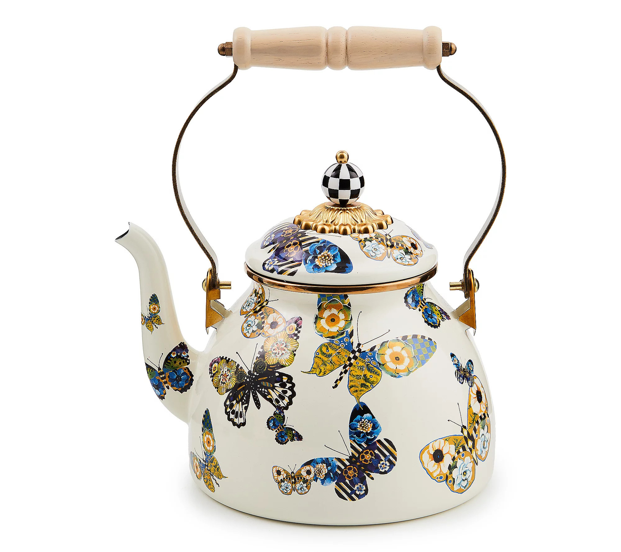 As Is MacKenzie-Childs Tea Kettle Butterfly 2 QT Kettle | QVC