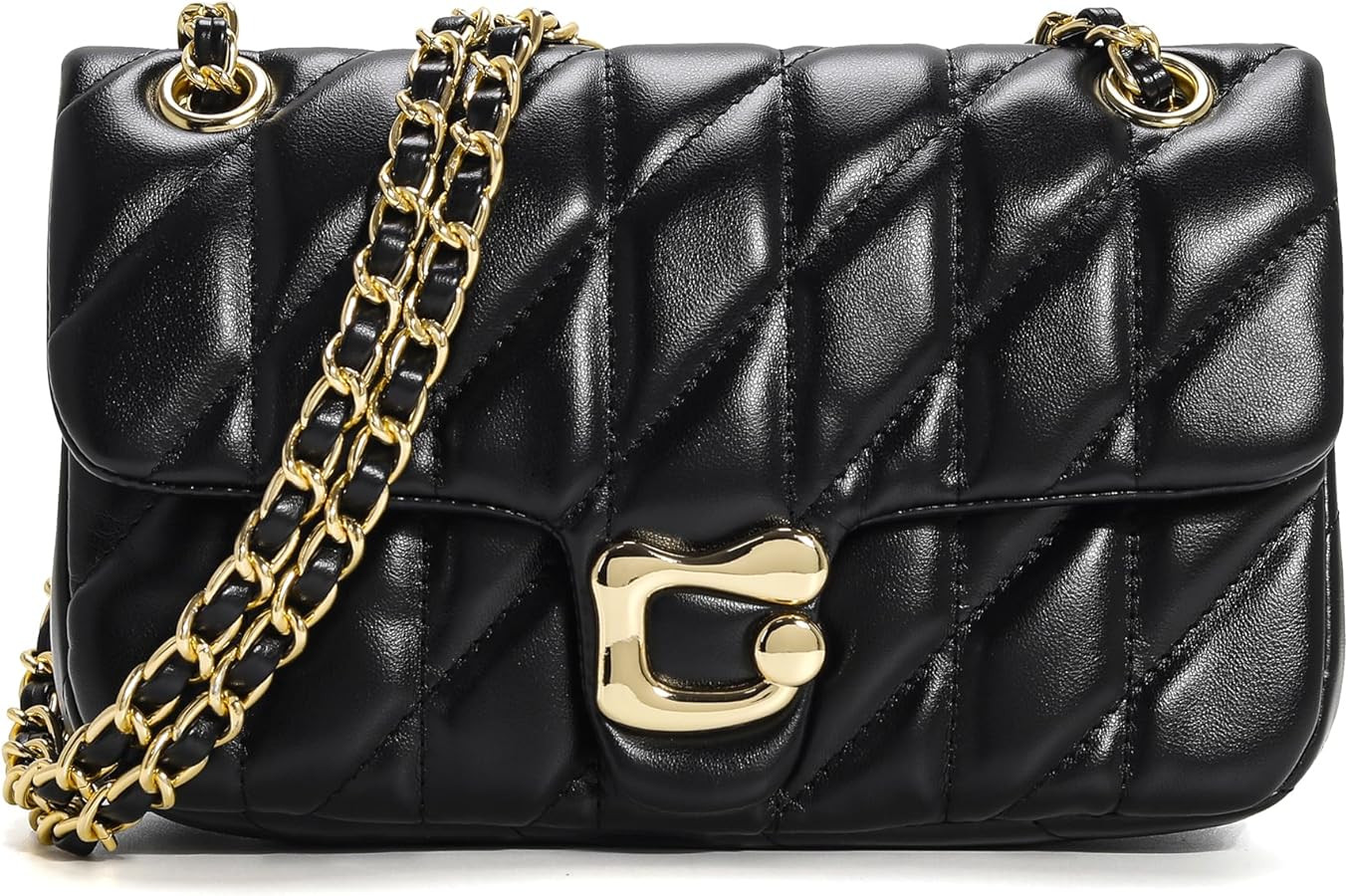 Quilted Crossbody Purse for Women Trendy - Ladies Shoulder Bag Leather Handbag Designer Evening C... | Amazon (US)