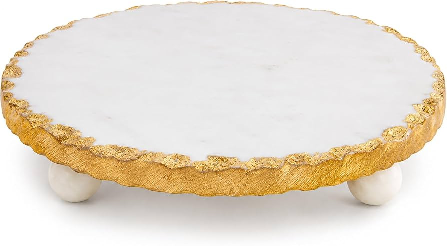 Mud Pie Marble Trivet, 1 1/4" x 8 1/2" dia, Gold | Amazon (US)