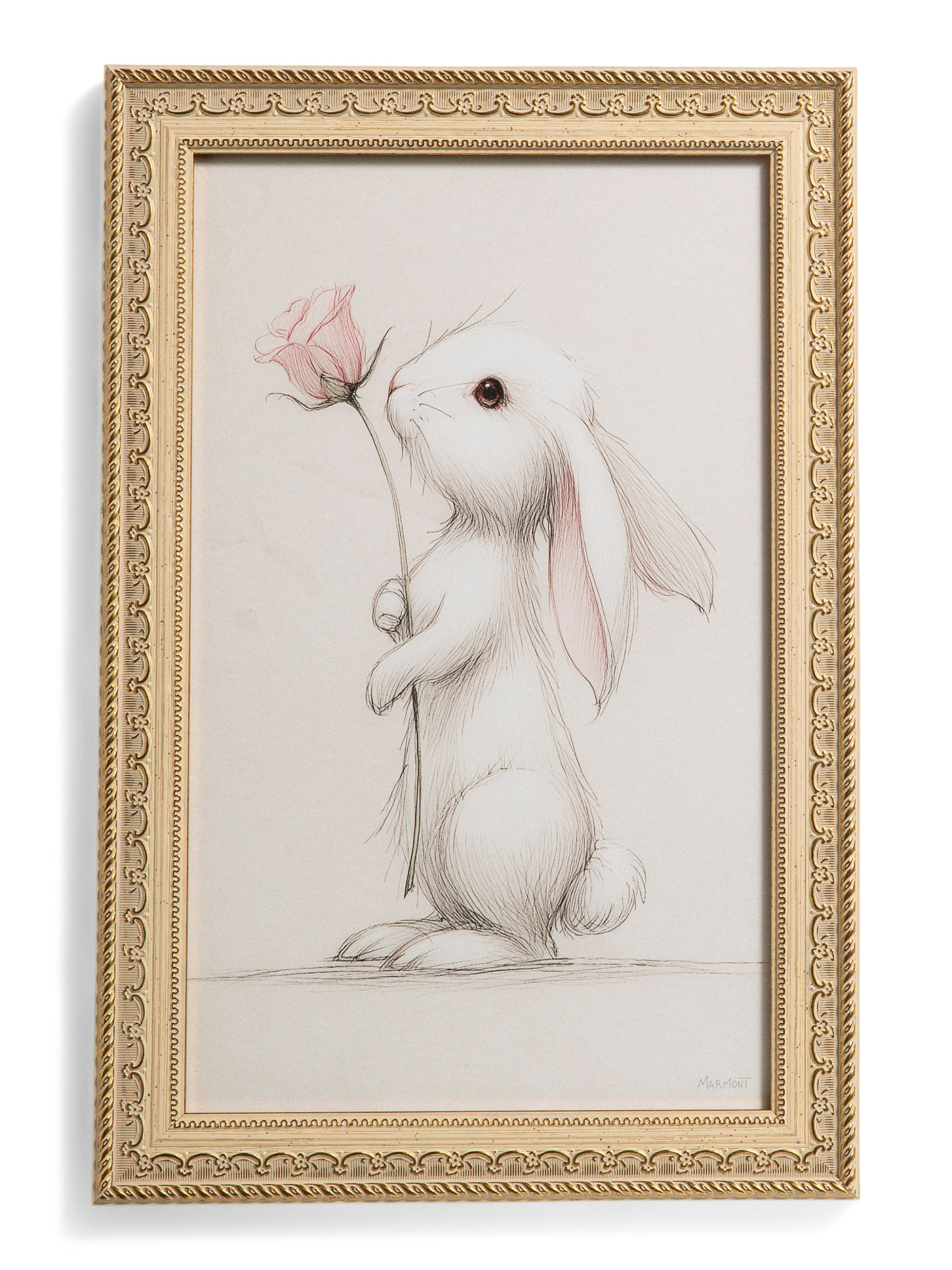 12x18 Bunny With A Flower Wall Art | TJ Maxx