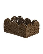 Medium Paper Rectangular Basket With Scallop Accent | TJ Maxx