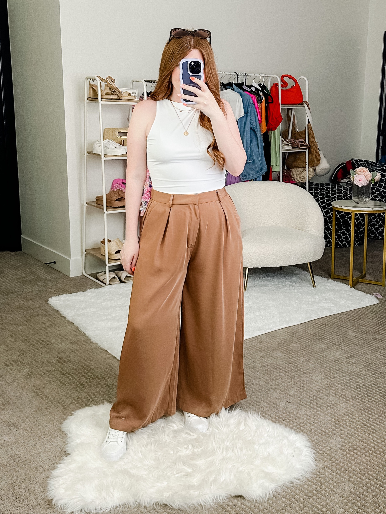 Business casual outfit from amazon. 

Love these wide leg pants size large with white tank top size large. Pants come in different lengths too! 

Workwear. Work outfit. Casual work outfit. 

#LTKstyletip #LTKworkwear #LTKunder50