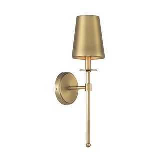 Meridian 1-Light Wall Sconce in Natural Brass - Overstock - 36294592 | Bed Bath & Beyond