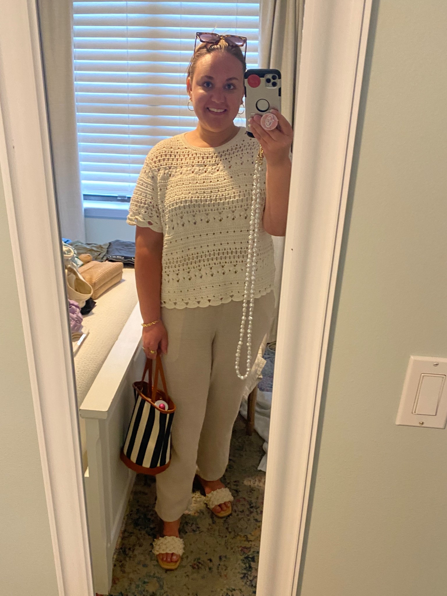 Beach vacation, vacation outfit, linen pants, slide sandals, spring sandals, handbag, travel bag, knit top, sweater top, khaki pants, open work top, open weave top, target top, spring outfitt


#LTKTravel #LTKItBag #LTKFindsUnder50