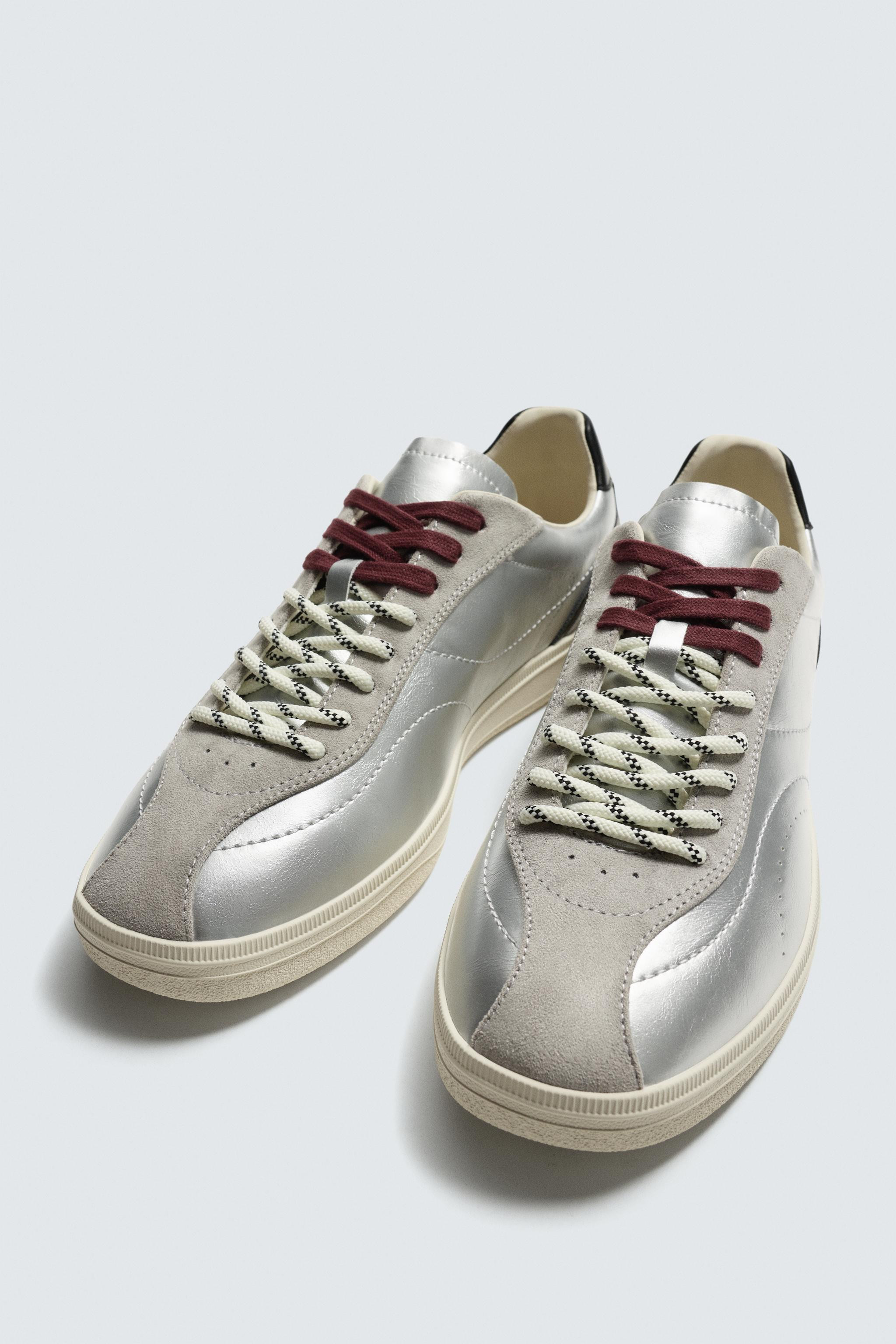 METALLIC RETRO SNEAKERS | Zara US