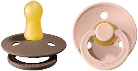BIBS Colour Baby Pacifier 2-Pack | Made in Denmark | BPA Free Dummy Soother, Round Nipple. Natura... | Amazon (US)