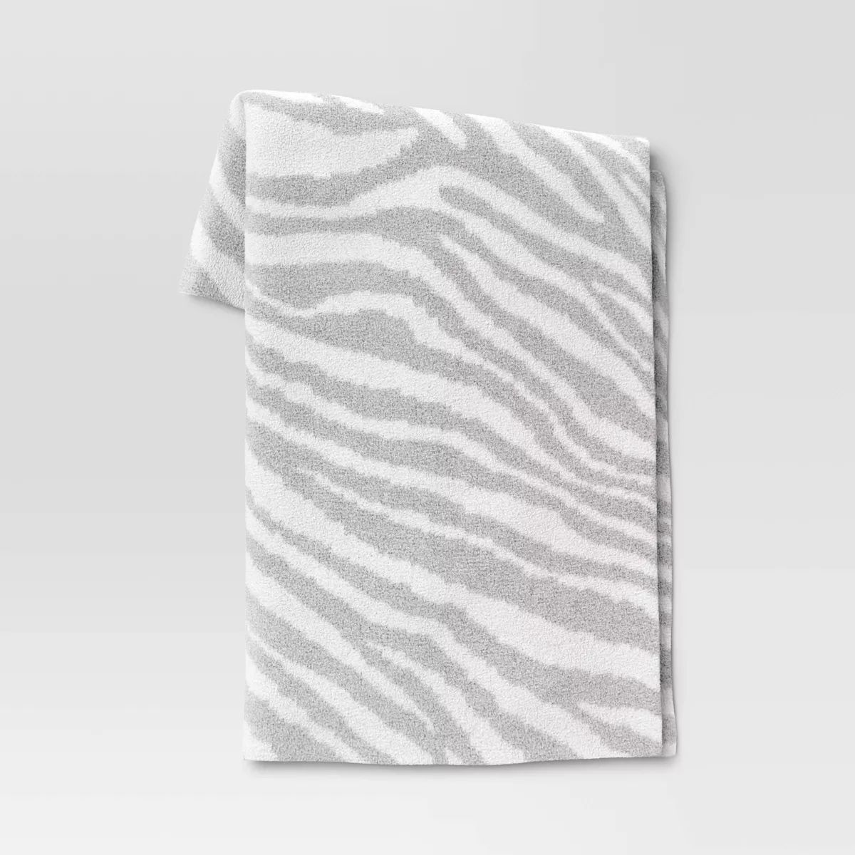 Cozy Feathery Knit Zebra Throw Blanket Gray - Threshold™ | Target
