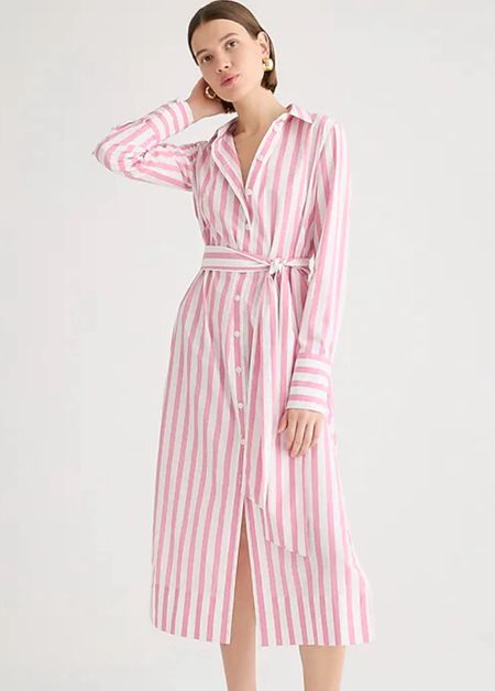 Pink stripe shirtdress. Spring dress. Workwear. 
.
.
.
… 

#LTKstyletip #LTKover40 #LTKworkwear