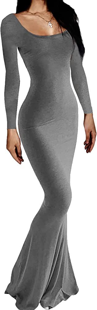 AnotherChill Women's Casual Lounge Slip Long Dress Sexy Sleeveless Backless Bodycon Maxi Dresses ... | Amazon (US)