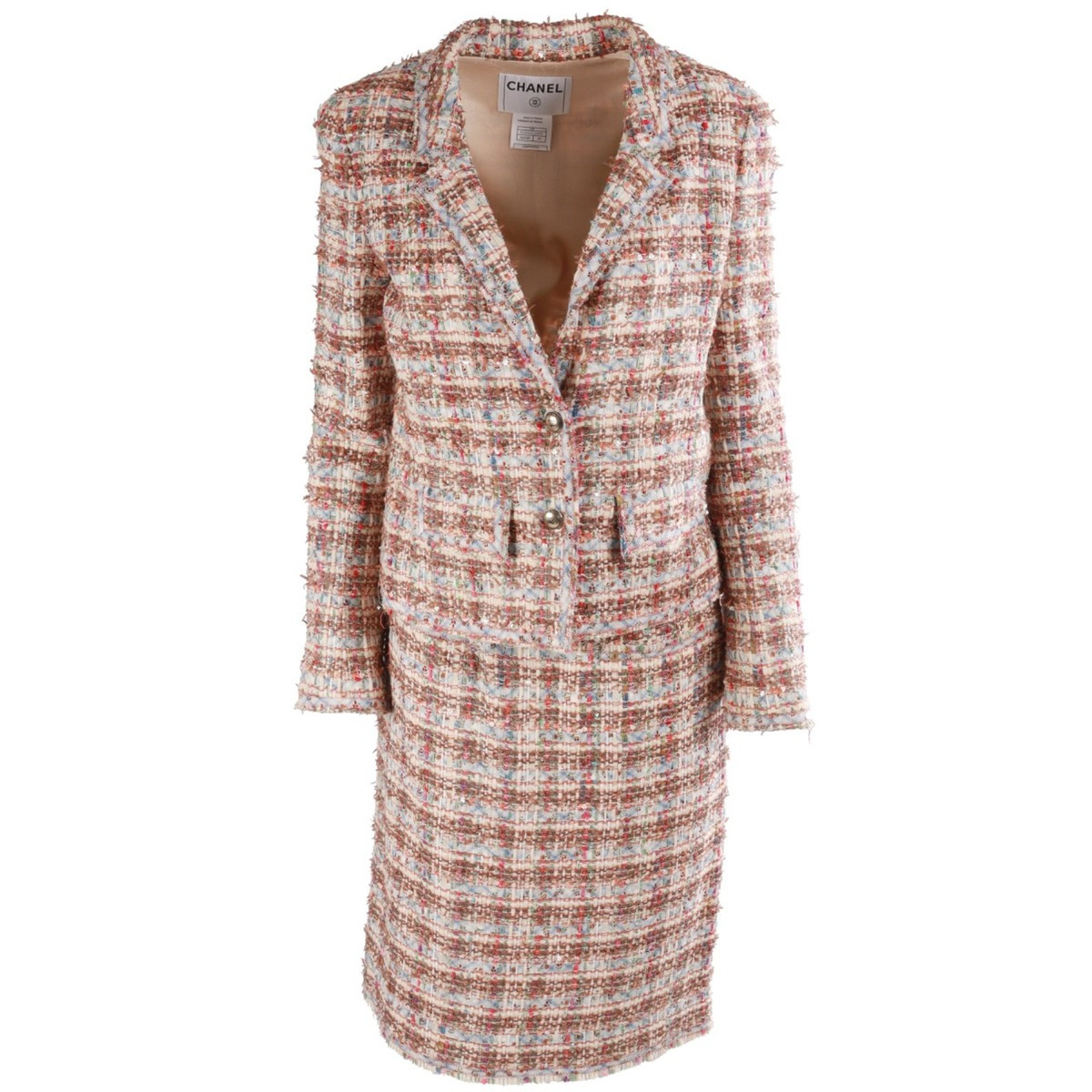 CHANEL MULTI 2005 TWEED SKIRT SUIT FR 38-40 UK 10-12 | eBay UK