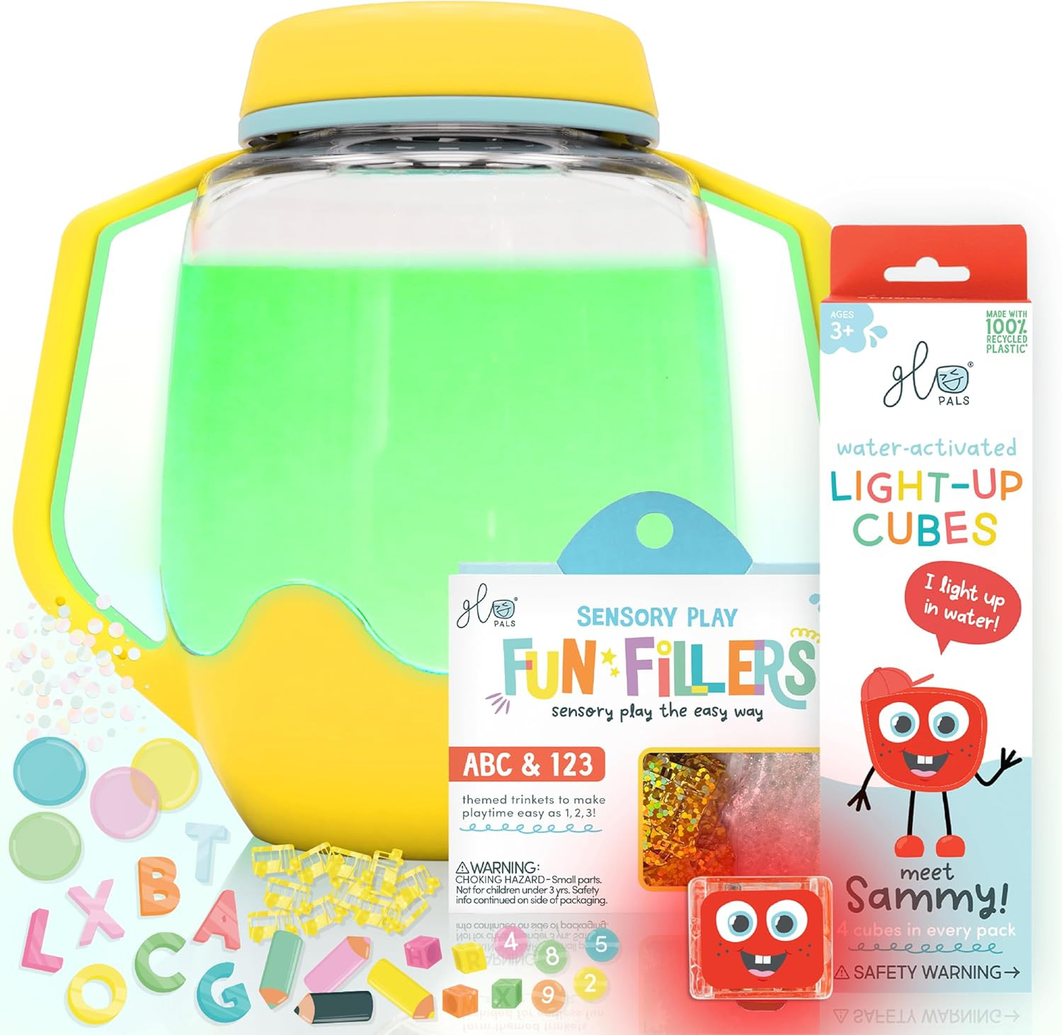 Glo Pals Play Pack Bundle with Sensory Play Jar, Water-Activated Light-Up Cubes, and Fun Fillers ... | Amazon (US)