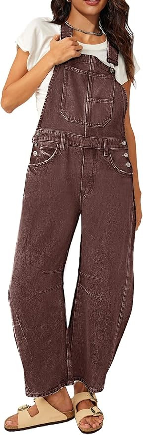 Barrel Overalls Jumpsuits for Women Casual Loose Baggy Jeans Pants Sleeveless Bib Jumpers with Po... | Amazon (US)