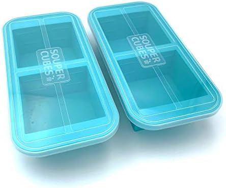 Souper Cubes 2-Cup Extra-Large Silicone Freezer Tray with lid- 2 pack - makes 4 perfect 2 cup por... | Amazon (US)