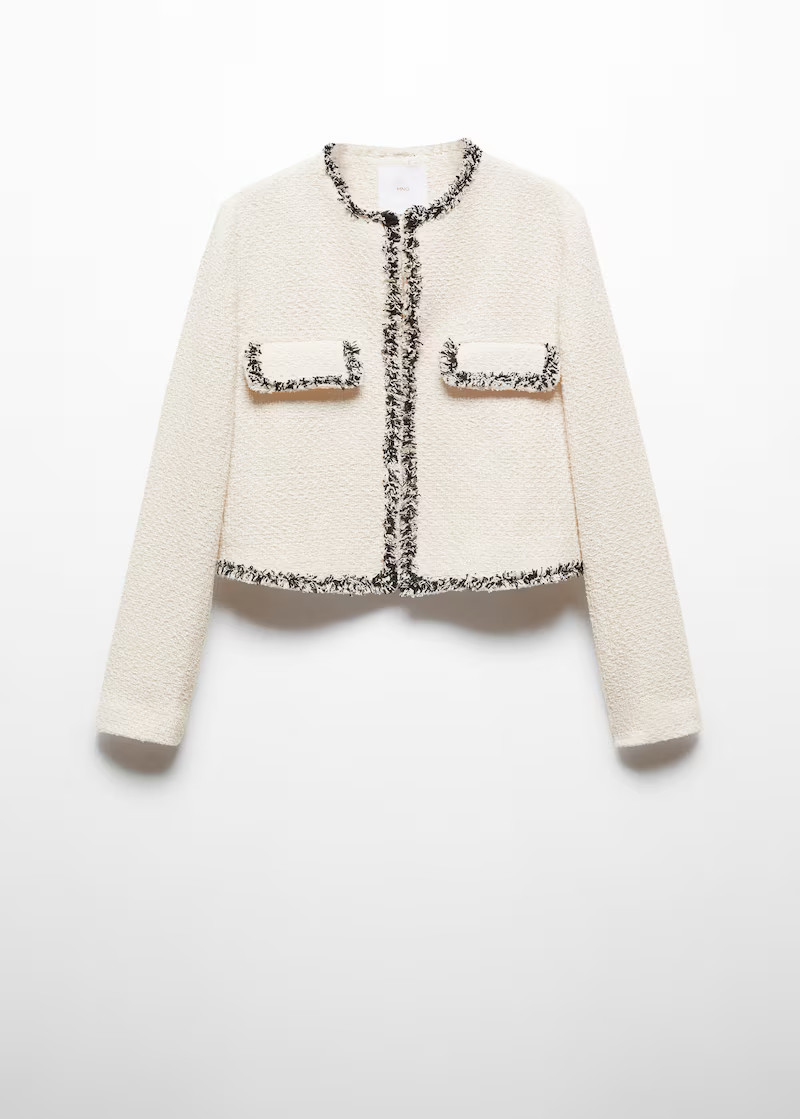 Veste tweed détail contrastant | MANGO (FR)