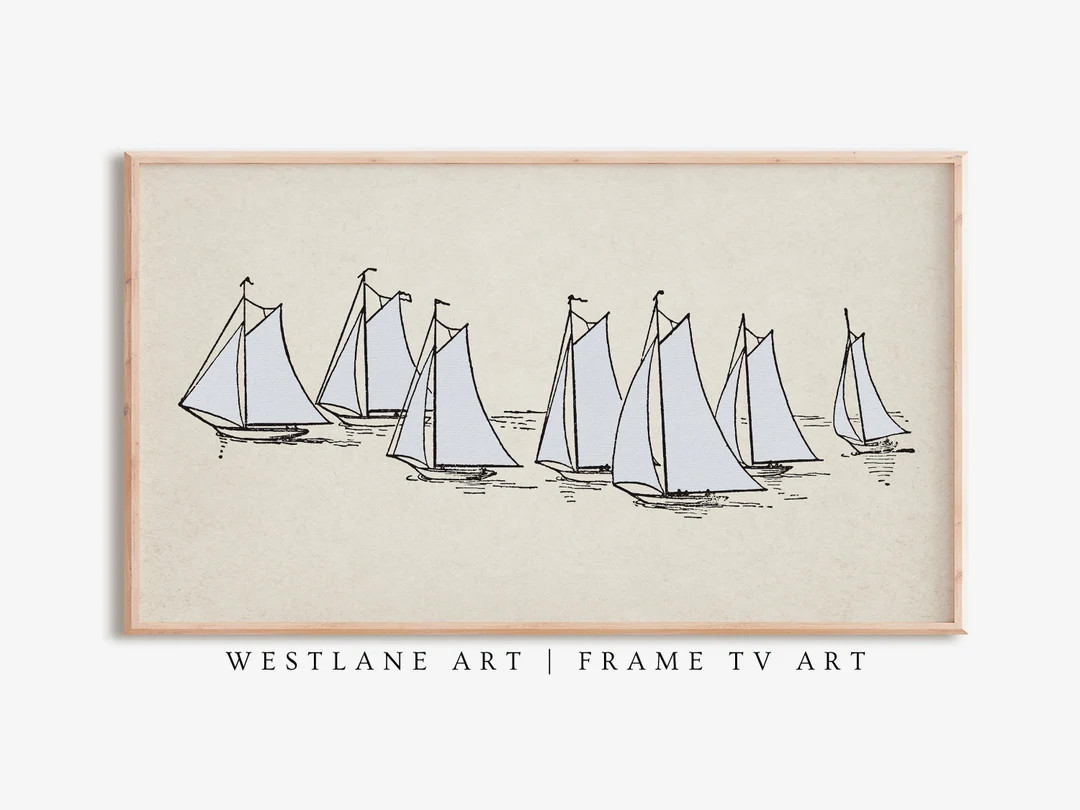 Frame TV Art Sailboat Lake House Art Minimal Nautical Decor Samsung TV Art DIGITAL Download TV353... | Etsy (US)