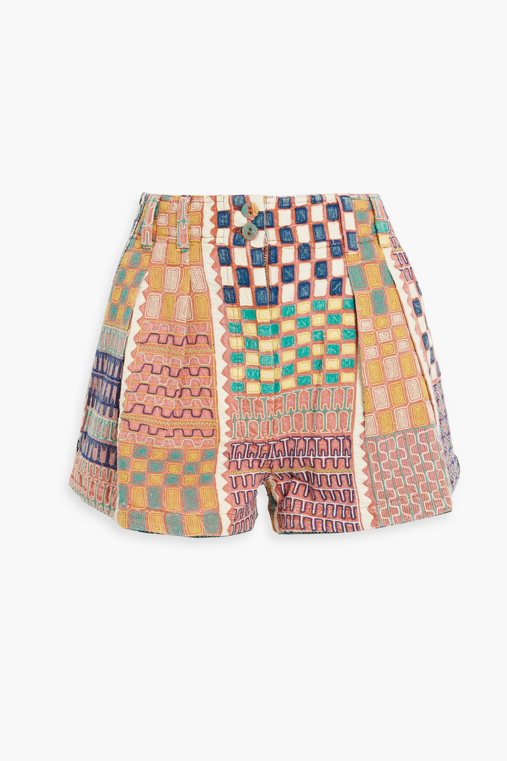Freda pleated embroidered cotton shorts | The Outnet (APAC)