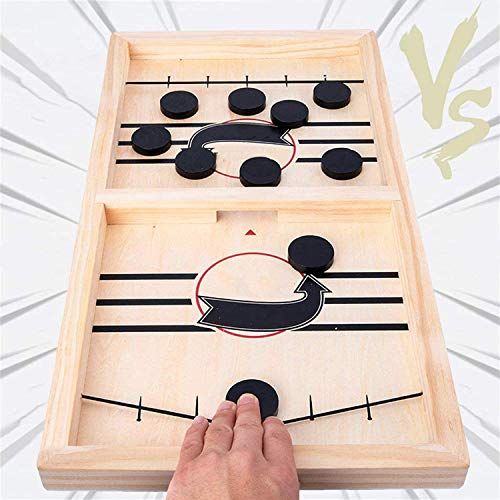 HELLO PAPAYA Fast Sling Puck Game,Wooden Hockey Game Sling Puck.Desktop Battle Wooden Hockey Table G | Amazon (US)