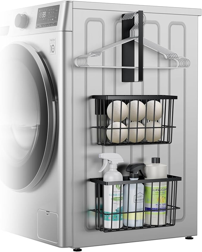 Laundry Room Organization and Storage Magnetic Dryer Ball Holder with Magnetic Hanger Holder, Mag... | Amazon (US)