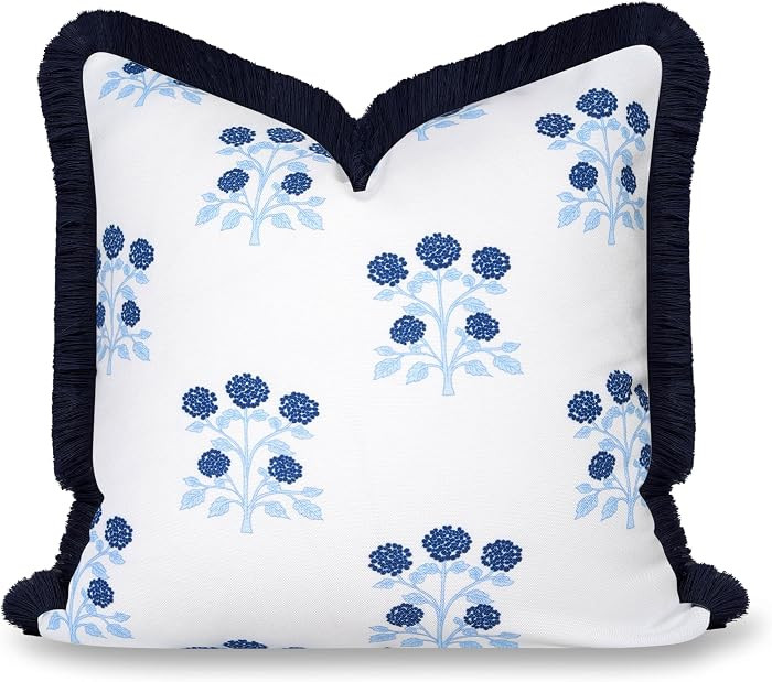 Hofdeco Premium Coastal Hampton Patio Indoor Outdoor Throw Pillow Cover Only, 20"x20" Water Repel... | Amazon (US)
