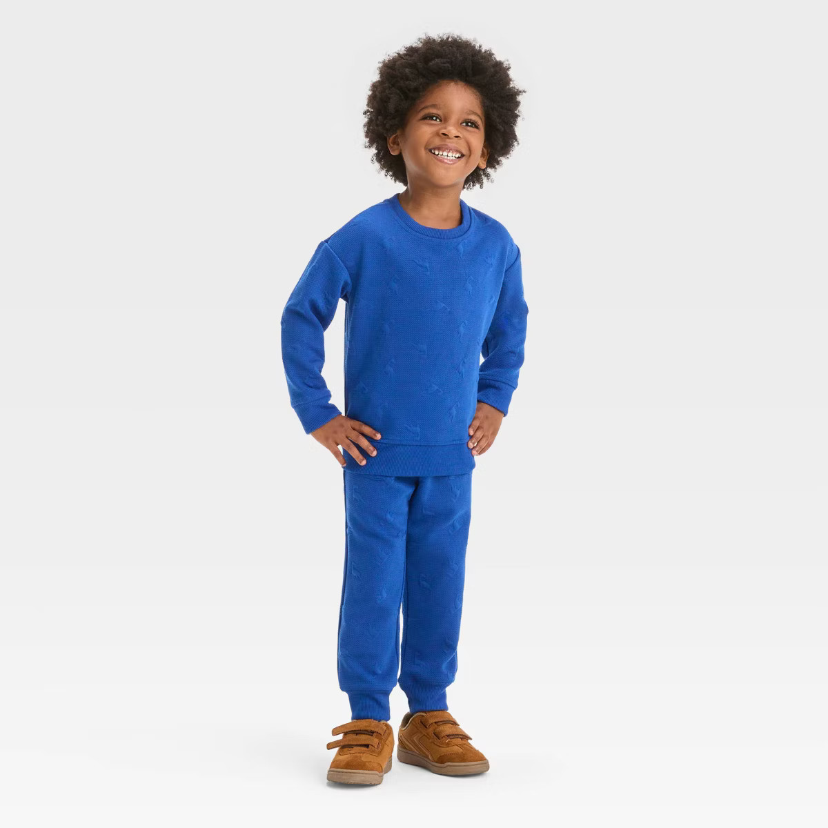 Toddler Boys' Embossed Knit Sweatshirt and Jogger Pants Set - Cat & Jack™ Blue | Target
