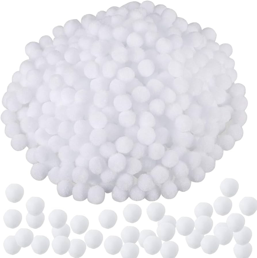 Kids B Crafty - 100 Small White Pom Poms 12mm - Mini Tiny Craft Supplies for Festive Decorations | Amazon (UK)